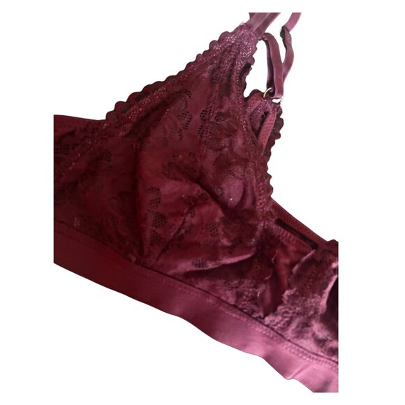 169. Aerie Maroon Lace Bralette – Size Large, Soft & Stretchy Fit - Picture 3 of 3